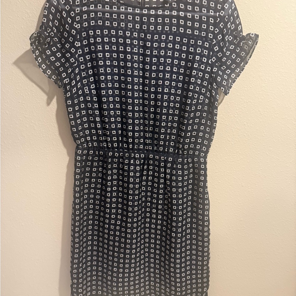 Brooks Brothers 100% Silk Navy and White Dress 4P